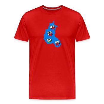 Région champardennaise - T-shirt bio Premium Homme - rouge - Devant - Damien (186cm)