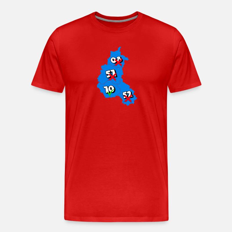 Région champardennaise - Männer Premium Bio T-Shirt - Rot