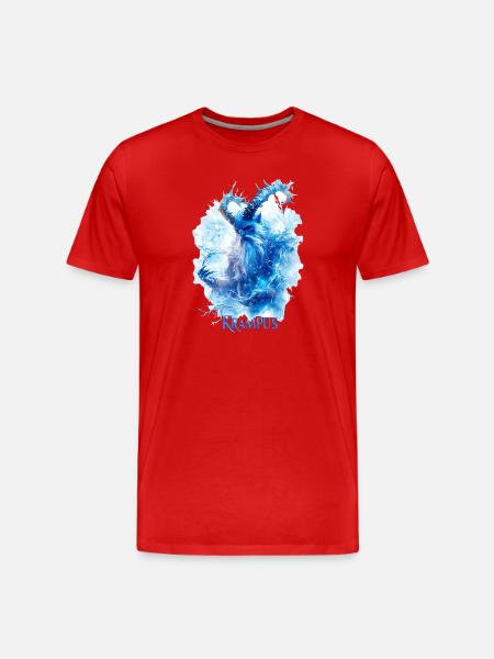 Krampus in einer Eislandschaft - Männer Premium Bio T-Shirt - Rot