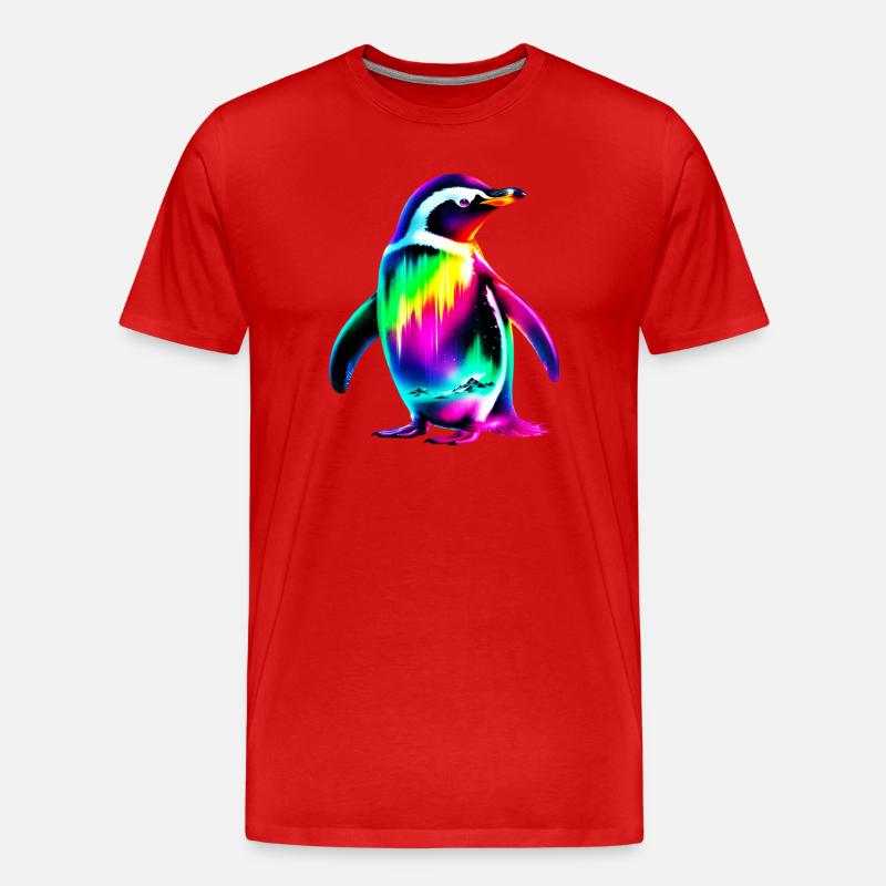 Pinguin - Männer Premium Bio T-Shirt - Rot