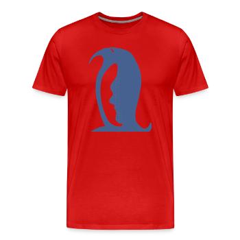Un pingouin ou un visage dans cette illusion d’optique amusante - T-shirt bio Premium Homme - rouge - Devant - Damien (186cm)