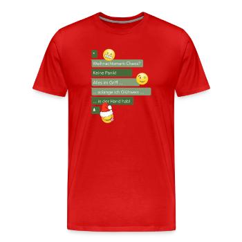 Weihnachtschaos im Griff - Männer Premium Bio T-Shirt - Rot - Vorne - Damien (186cm)