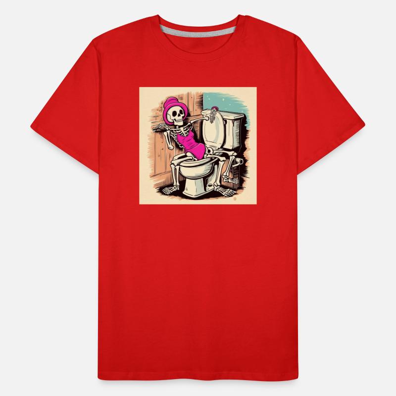 Squelette dans la salle de bain avec maillot de bain T-shirt bio Premium Homme