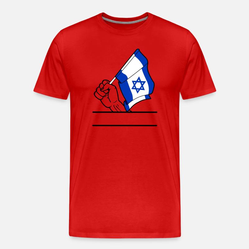 Flagge Israel transparenter Fausttextraum - Männer Premium Bio T-Shirt - Rot