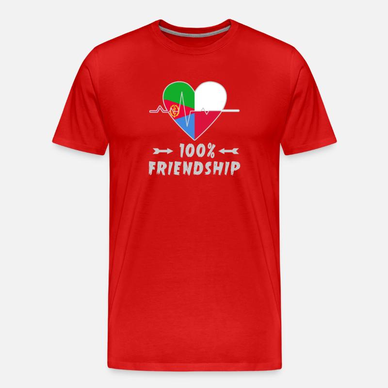 Eritrea und Polen 100% Freundschaft - Männer Premium Bio T-Shirt - Rot