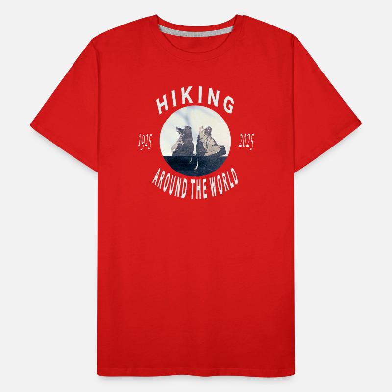 Hiking Around the World Boots Logo Männer Premium Bio T-Shirt