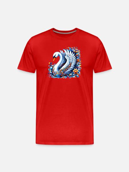 Swan - Men's Premium Organic T-Shirt - red