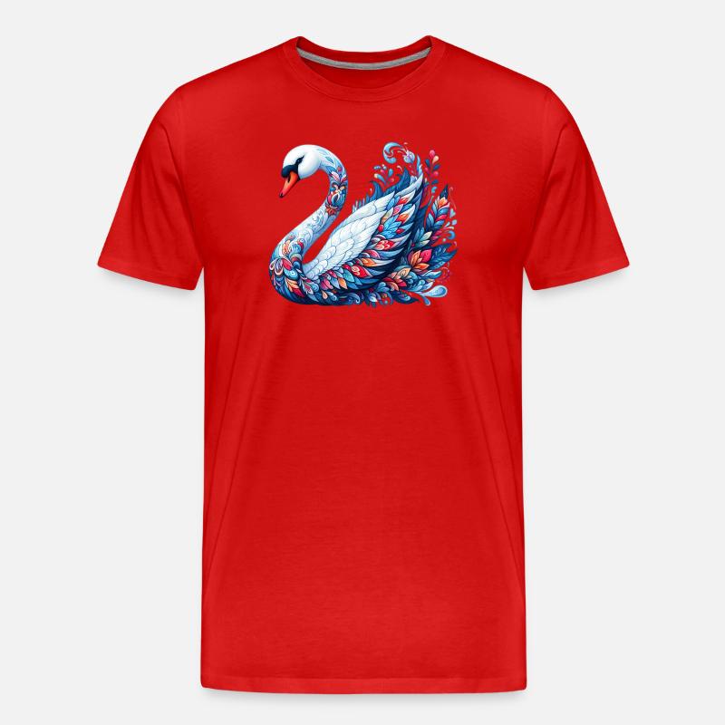 Schwan - Männer Premium Bio T-Shirt - Rot