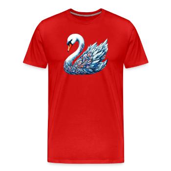 Cygne - T-shirt bio Premium Homme - rouge - Devant - Damien (186cm)