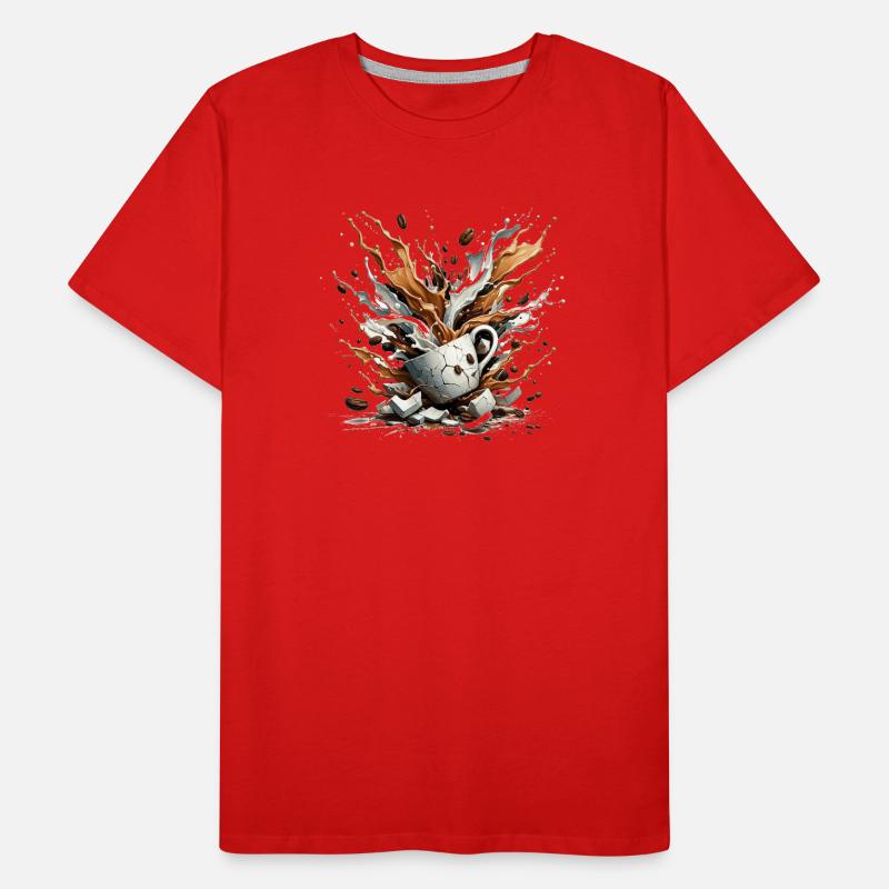 Exploded Coffee - 100% Caffeine Men's Premium Organic T-Shirt