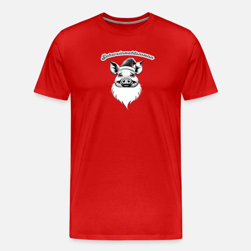 Schweinachtsmann – Lustige Weihnachtsidee - Männer Premium Bio T-Shirt - Rot