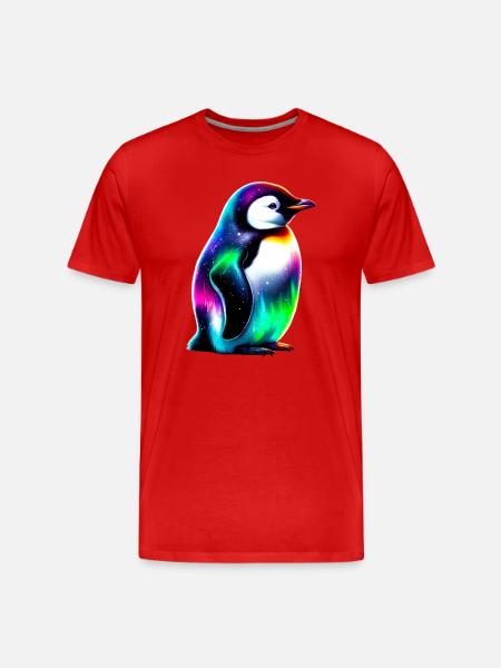 Pinguin - Männer Premium Bio T-Shirt - Rot