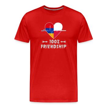 Armenia and Poland 100% friendship - Men's Premium Organic T-Shirt - red - Front - Damien (186cm)