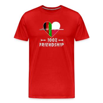L'Afghanistan et la Pologne : amitié à 100 % - T-shirt bio Premium Homme - rouge - Devant - Damien (186cm)