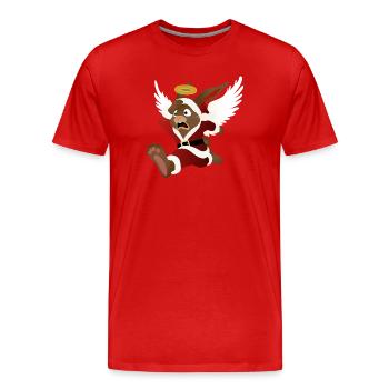 L’aide du Père Noël - le lapin de Pâques - T-shirt bio Premium Homme - rouge - Devant - Damien (186cm)