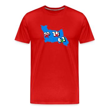 Région basse normandie - T-shirt bio Premium Homme - rouge - Devant - Damien (186cm)