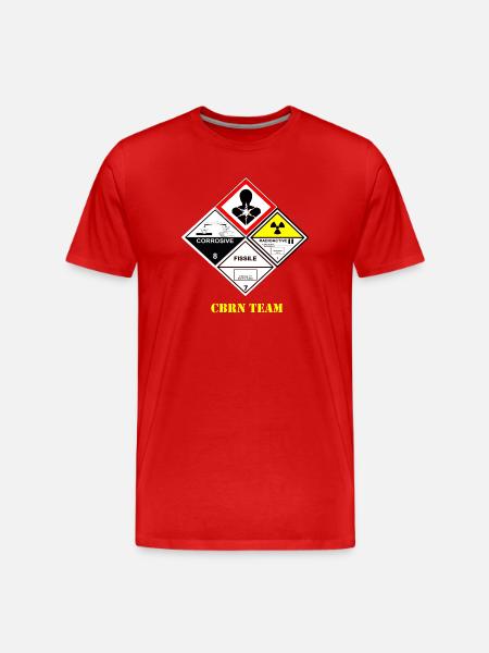 CBRN Team Gefahrensymbole - Männer Premium Bio T-Shirt - Rot