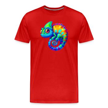 Caméléon - T-shirt bio Premium Homme - rouge - Devant - Damien (186cm)