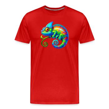 Chameleon - Men's Premium Organic T-Shirt - red - Front - Damien (186cm)