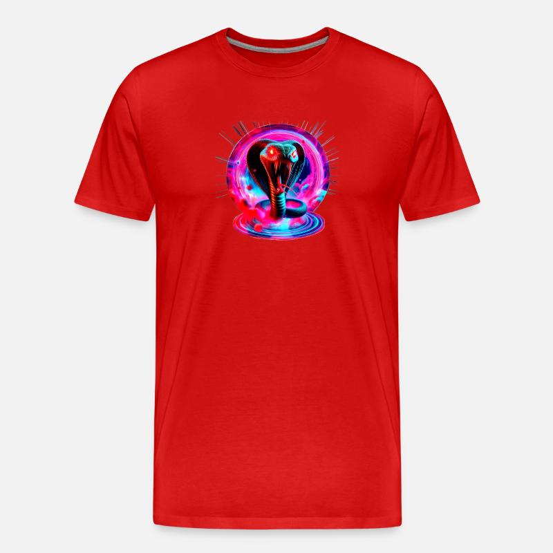 Schlange (02) - Männer Premium Bio T-Shirt - Rot