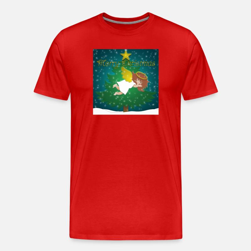 Schlafender Engel - Männer Premium Bio T-Shirt - Rot