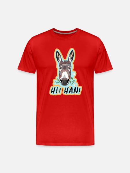 Der kleine Esel brüllt - Männer Premium Bio T-Shirt - Rot