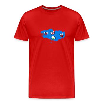Région bretagne - T-shirt bio Premium Homme - rouge - Devant - Damien (186cm)