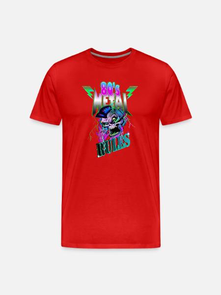 80er Jahre - Männer Premium Bio T-Shirt - Rot