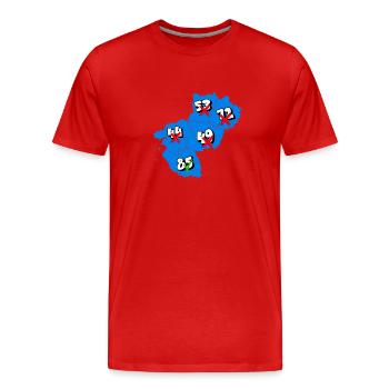 Région pays de la loire - T-shirt bio Premium Homme - rouge - Devant - Damien (186cm)