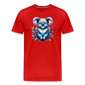 Koala - Männer Premium Bio T-Shirt - Rot - Vorne - Damien (186cm)