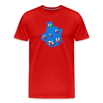 Région centre - T-shirt bio Premium Homme - rouge - Devant - Damien (186cm)