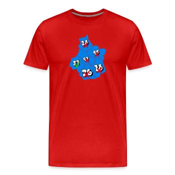 Région centre - T-shirt bio Premium Homme - rouge - Devant - Damien (186cm)