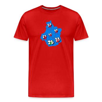 Région centre - T-shirt bio Premium Homme - rouge - Devant - Damien (186cm)
