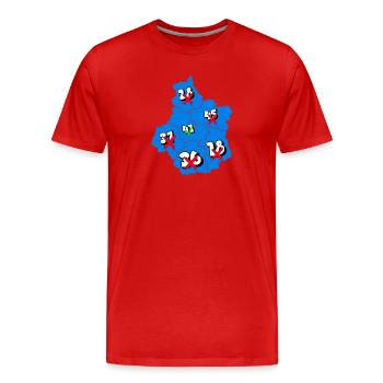 Région centre - T-shirt bio Premium Homme - rouge - Devant - Damien (186cm)