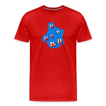 Région centre - T-shirt bio Premium Homme - rouge - Devant - Damien (186cm)