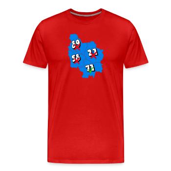 Région Bourgogne - T-shirt bio Premium Homme - rouge - Devant - Damien (186cm)
