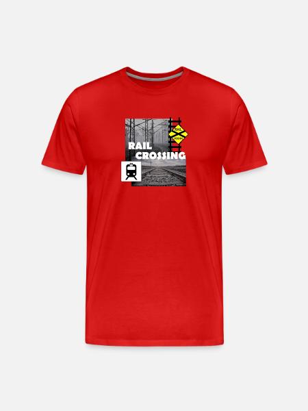 RAIL CROSSING - Men's Premium Organic T-Shirt - red