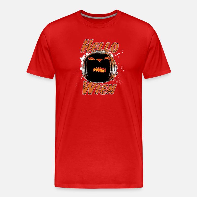 Hello Wien - Männer Premium Bio T-Shirt - Rot