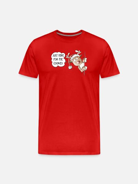 Reindeer Christmas Saying - Men's Premium Organic T-Shirt - red