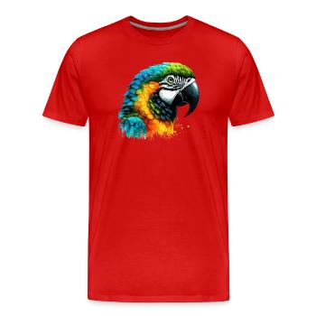 Perroquet - T-shirt bio Premium Homme - rouge - Devant - Damien (186cm)