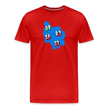 Région Bourgogne - T-shirt bio Premium Homme - rouge - Devant - Damien (186cm)