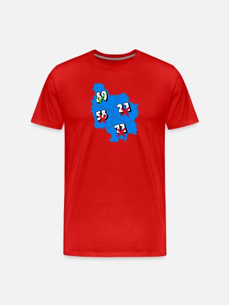 Région Bourgogne - T-shirt bio Premium Homme - rouge