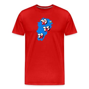 Région franche comté - T-shirt bio Premium Homme - rouge - Devant - Damien (186cm)