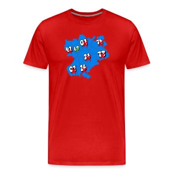 Région Rhône-Alpes - T-shirt bio Premium Homme - rouge - Devant - Damien (186cm)