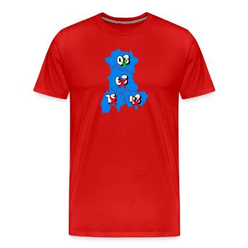 Région Auvergne - T-shirt bio Premium Homme - rouge - Devant - Damien (186cm)