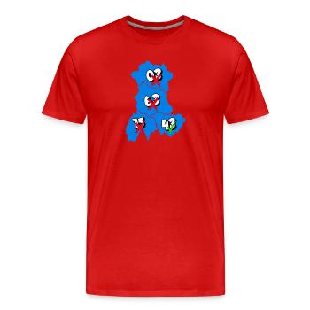 Région Auvergne - T-shirt bio Premium Homme - rouge - Devant - Damien (186cm)
