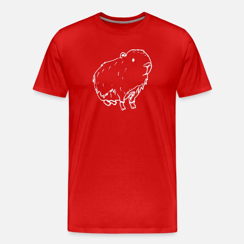 Abstract Kapybara white - Men's Premium Organic T-Shirt - red