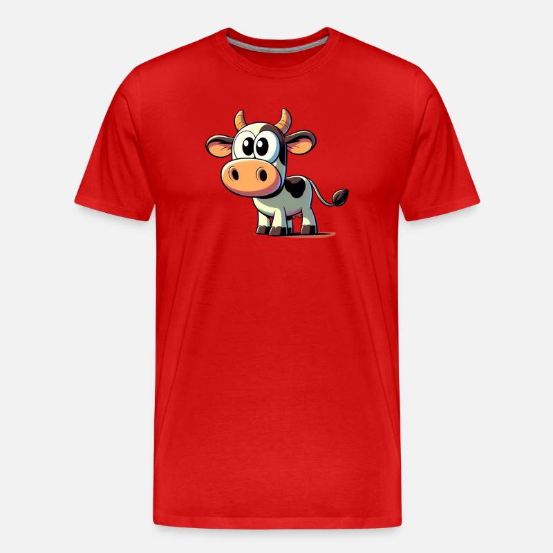 Kuh - Männer Premium Bio T-Shirt - Rot