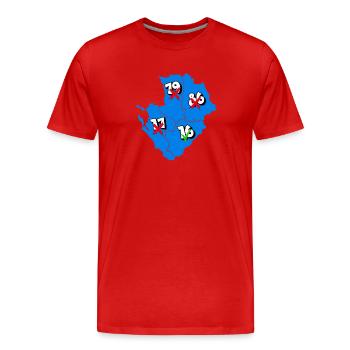 Région Poitou-Charentes - T-shirt bio Premium Homme - rouge - Devant - Damien (186cm)
