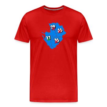 Région Poitou-Charentes - T-shirt bio Premium Homme - rouge - Devant - Damien (186cm)
